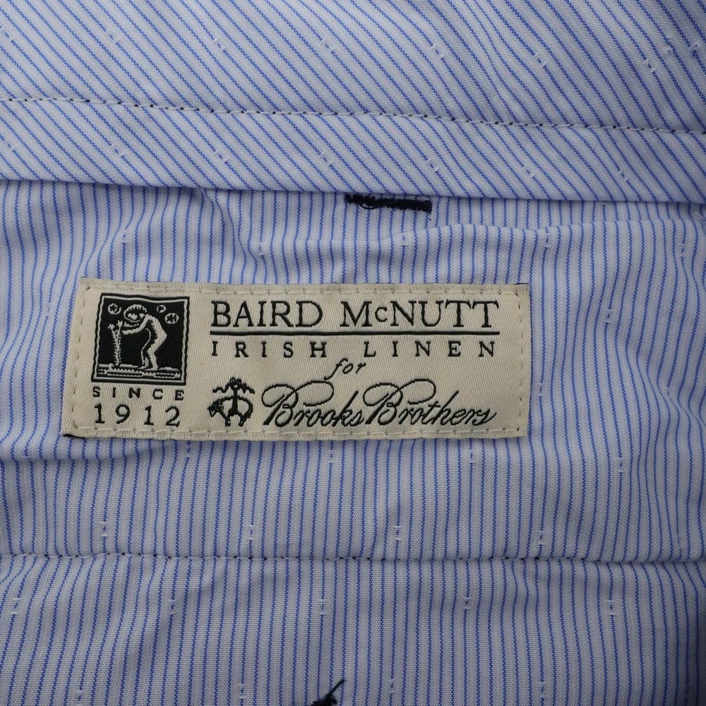 Brooks Brothers Clark Baird McNutt Irish Linen Chino Pants Navy Mens 38x30